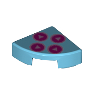 Tile Round 1 × 1 Quarter with Dark Pink Game Controller Buttons print Medium Azure