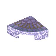 Tile Round 1 × 1 Quarter with Gold Decorations print Opal Trans-Purple