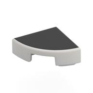 Tile Round 1 × 1 Quarter with Black Surface print Weiß