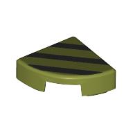 Tile Round 1 × 1 Quarter with Black Stripes print Olive Green