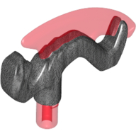 Weapon Axe Head with Snake and Trans-Red Blade Pattern in Pearl Titanium
