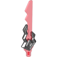 Weapon Sword With Snake and Jagged Blade Trans-Red Pattern in Perltitan