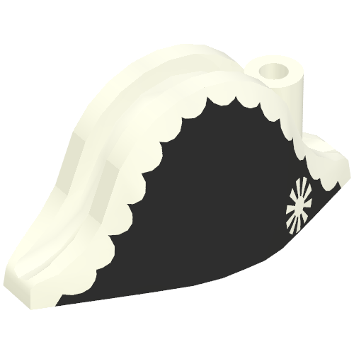 Hat Pirate Bicorne with Admiral Print White