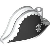 Hat Pirate Bicorne with Admiral Print - New Version White
