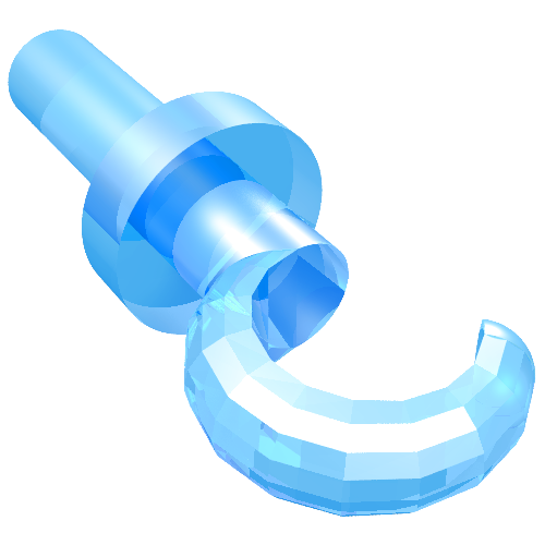 Hand Pirate Hook Trans-Medium Blue