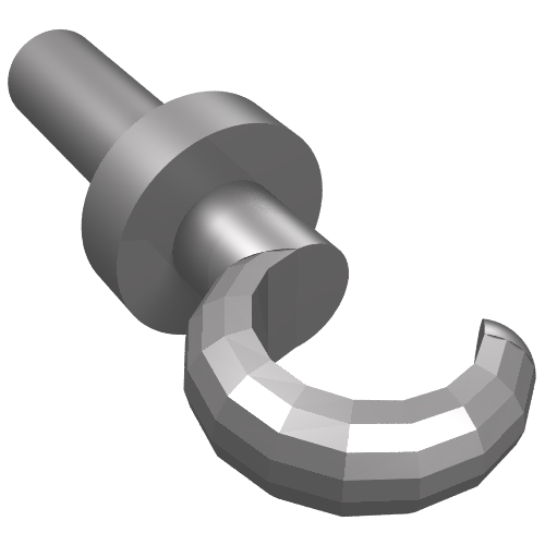 Hand Pirate Hook Flat Silver