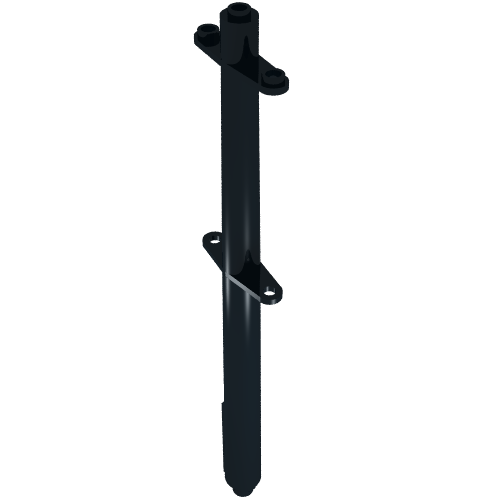 Boat, Mast Section Top 16 H with 4 stud holes at bottom, Without Bottom Nubs Black