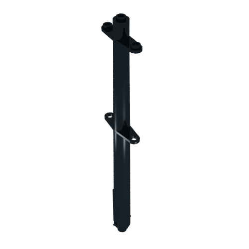 Boat, Mast Section Top 16 H with 4 stud holes at bottom, With Bottom Nubs Black