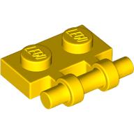 Plate Special 1 × 2 Side Handle [Free Ends] Yellow