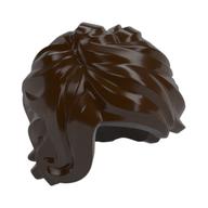 Hair Tousled Mid-Length with Side Part Dark Brown