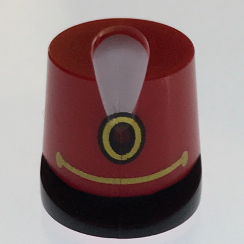 Hat / Imperial Guard Shako with White Plume, Black Brim, Gold Chain and Dark Red Emblem Print (Toy Soldier) Rot