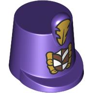 Hat / Imperial Guard Shako with Gold/White Coat of Arms (Billund), Gold Plume print Dunkellila
