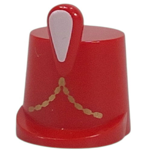 Hat / Imperial Guard Shako with White Plume, Gold Chain print Red