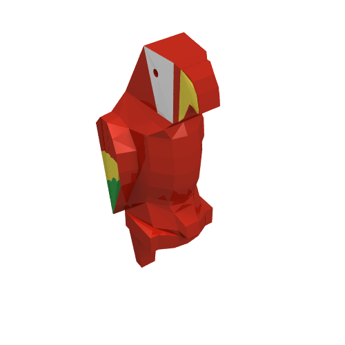 Animal, Bird, Parrot with Coloured Feathers Print Red