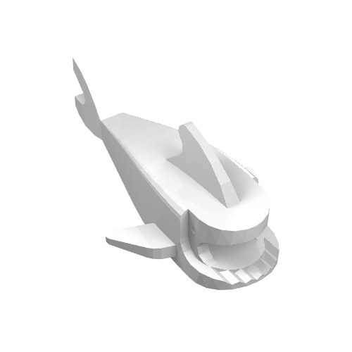 Animal Body Part, Shark Body, without Bottom Tube Weiß