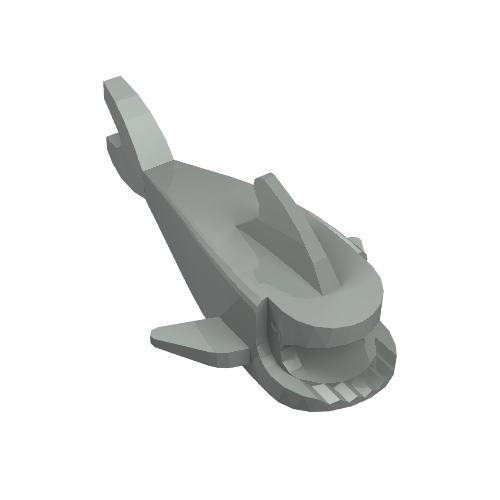 Animal Body Part, Shark Body, without Bottom Tube Light Gray