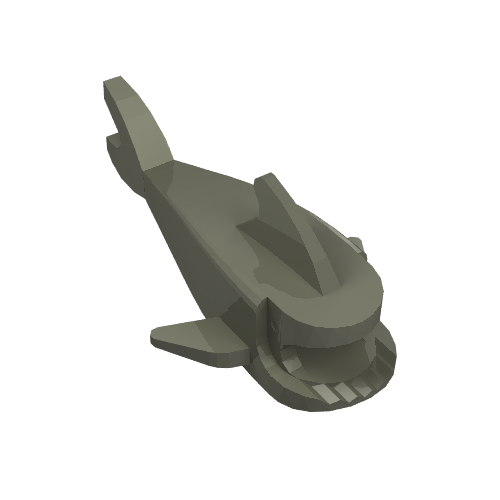 Animal Body Part, Shark Body, without Bottom Tube Dunkelgrau