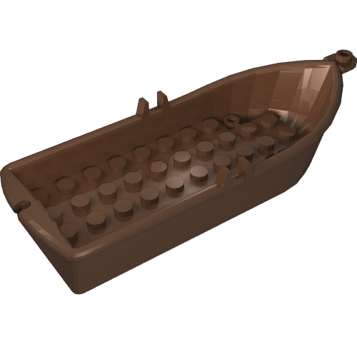 Boat / Rowing Boat 14 × 5 × 2 with Oarlocks [2 Hollow Inside Studs]