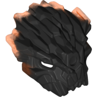 Large Figure Mask of Corruption with Marbled Trans-Neon Orange Pattern Black
