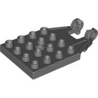 Duplo Plate 4 × 4 with 16 Studs and Hinge Dark Bluish Gray