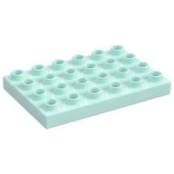 Duplo Plate 4 × 6 Light Aqua