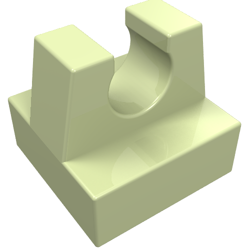 Tile Special 1 × 1 with Clip and Straight Tips Light Lime