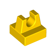 Tile Special 1 × 1 with Clip and Straight Tips Yellow