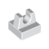 Tile Special 1 × 1 with Clip and Straight Tips White