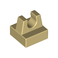 Tile Special 1 × 1 with Clip and Straight Tips Tan