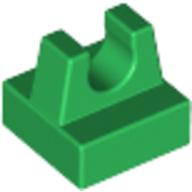 Tile Special 1 × 1 with Clip and Straight Tips Green
