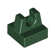 Tile Special 1 × 1 with Clip and Straight Tips Dark Green