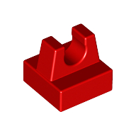 Tile Special 1 × 1 with Clip and Straight Tips Rot
