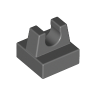 Tile Special 1 × 1 with Clip and Straight Tips Dark Bluish Gray