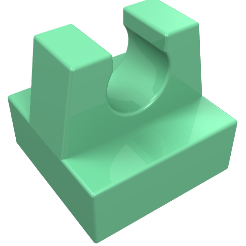 Tile Special 1 × 1 with Clip and Straight Tips Medium Green