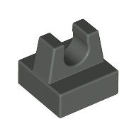 Tile Special 1 × 1 with Clip and Straight Tips Dunkelgrau