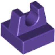 Tile Special 1 × 1 with Clip and Straight Tips Dark Purple