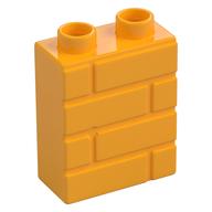Duplo Brick 1 × 2 × 2 Brick Effect Leuchtendes Hellorange