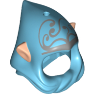 Hood and Light Nougat Elf Ears Combo with Hole on Top with Silver Elves Tribal print Mittelazur