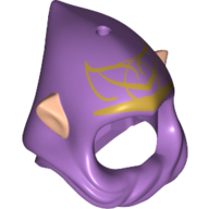 Hood and Light Nougat Elf Ears Combo with Hole on Top and Gold Elves Tribal Print Mittellavendel