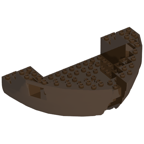 Bootsrumpfsegment, großer Bug 12 × 16 × 5 1/3 mit braunem Oberteil [komplette Baugruppe]