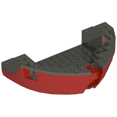 Bootsrumpfsektion, großer Bug 12 × 16 × 5 1/3 mit dunkelgrauer Oberseite [Komplettbaugruppe]