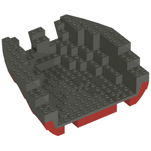 Bootsrumpf-Segment, großes Heck 14 × 16 × 5 1/3 mit dunkelgrauer Oberseite [Komplette Baugruppe]