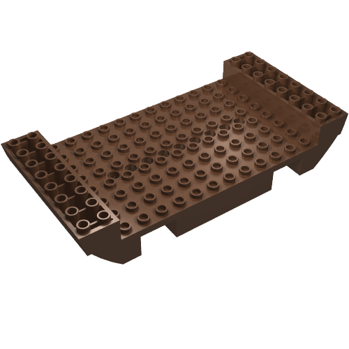 Boat Hull Section, Large Middle 8 × 16 × 2 1/3 with 8 or 9 Holes in Brown