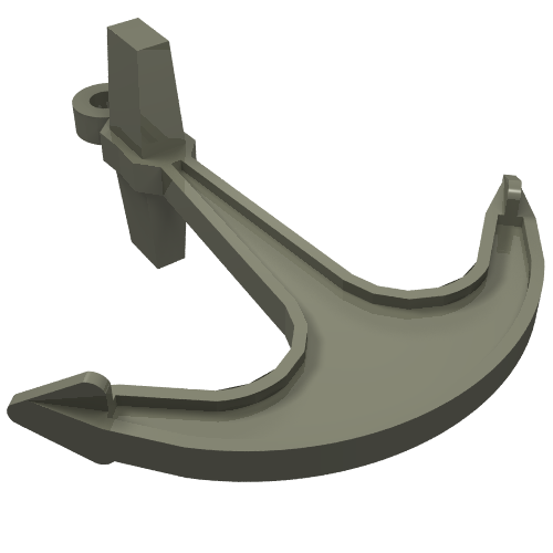 Boat, Anchor - Single Top Hole Dark Gray
