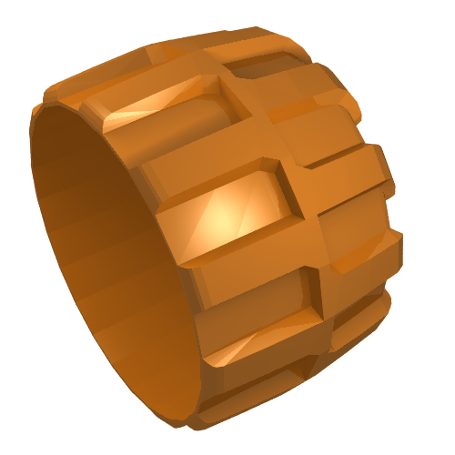 Wheel Hard Plastic Giant (71mm D. x 47mm) Orange