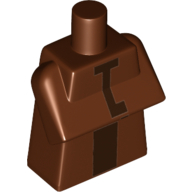 Torso Special, Long with Folded Arms with Dark Brown Stripe Print Reddish Brown
