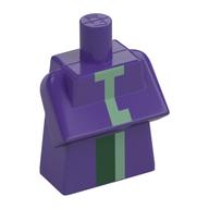 Torso Special, Long with Folded Arms with Green and Sand Green Stripes Print Dunkellila