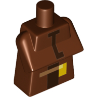 Torso Special, Long with Folded Arms with Dark Brown Stripe, Honey Print Rotbraun
