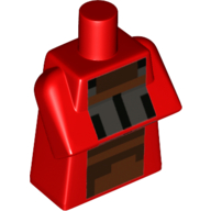 Torso Special, Long with Folded Arms with Pixelated Black, Silver, and Copper Squares Print Red