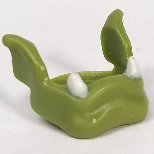 Minifig Neckwear Orc Lower Jaw with White Fangs Pattern Olivgrün